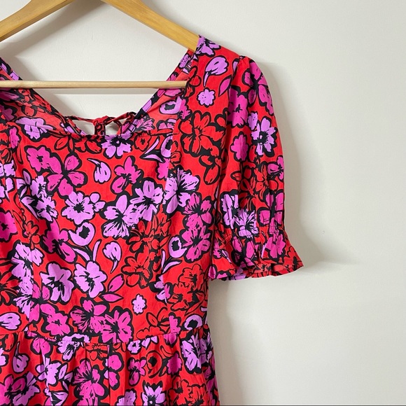 Pink Printed Romper with String Back - Picture 5 of 9